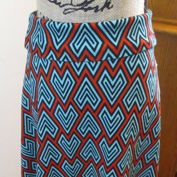 NWT LuLaRoe Azure Skirt, Turquoise & Orange - Picture 5 of 10